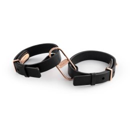Crave - ICON Cuffs Eleganckie mankiety czarne z różowym złotem Crave
