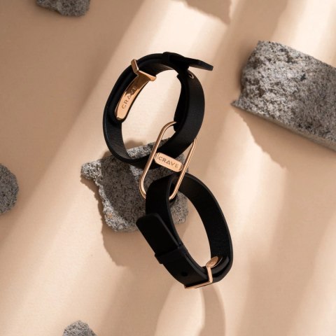 Crave - ICON Cuffs Eleganckie mankiety czarne z różowym złotem Crave Crave - ICON Cuffs Eleganckie mankiety czarne z różowym złotem Crave