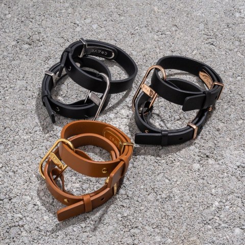Crave - ICON Cuffs Eleganckie mankiety czarne z różowym złotem Crave Crave - ICON Cuffs Eleganckie mankiety czarne z różowym złotem Crave