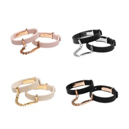 Crave - ID Cuffs Mankiety skórzane czarne ze srebrem Crave