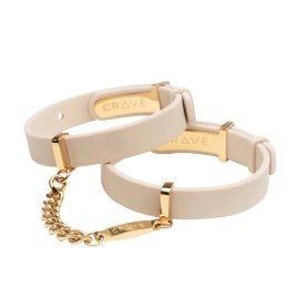 Crave - ID Cuffs - Mankiety skórzane pokryte 18k złotem Crave