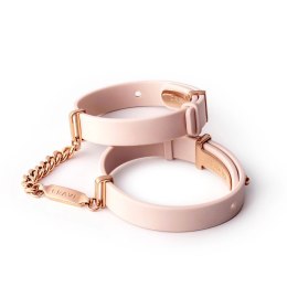 Crave - ID Cuffs Mankiety skórzane różowe z różowym złotem Crave