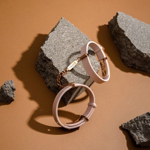 Crave - ID Cuffs Mankiety skórzane różowe z różowym złotem Crave Crave - ID Cuffs Mankiety skórzane różowe z różowym złotem Crave