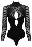 Fantasy by Cottelli Collection - Seksowne Czarne Body Z Długim Rękawkiem S-L Fantasy by Cottelli Collection