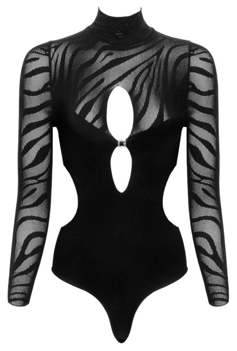 Fantasy by Cottelli Collection - Seksowne Czarne Body Z Długim Rękawkiem S-L Fantasy by Cottelli Collection Fantasy by Cottelli Collection - Seksowne Czarne Body Z Długim Rękawkiem S-L Fantasy by Cottelli Collection