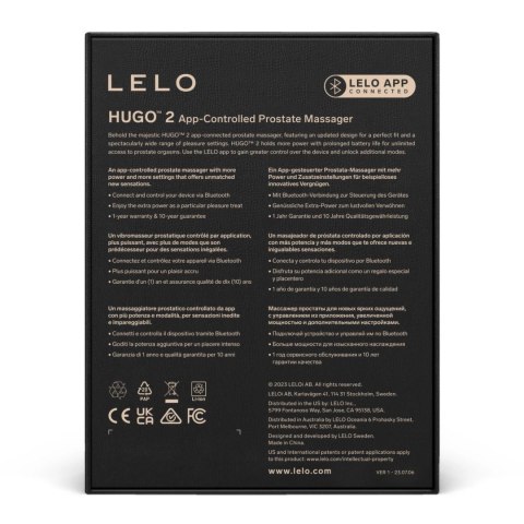 LELO - Hugo 2 App- masażer prostaty czarny Black Lelo LELO - Hugo 2 App- masażer prostaty czarny Black Lelo