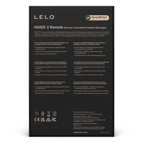 LELO - Hugo 2 Remote - Zdalnie sterowany masażer prostaty czarny Lelo LELO - Hugo 2 Remote - Zdalnie sterowany masażer prostaty czarny Lelo