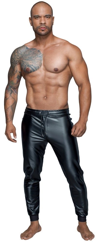 Noir - Czarne Matowe Męskie Joggery 2XL Noir Noir - Czarne Matowe Męskie Joggery 2XL Noir