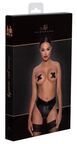 Noir - Seksowne Wysokie Majteczki Z Zamkiem W Kroczu Czarne XL Noir