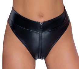 Noir - Seksowne Wysokie Majteczki Z Zamkiem W Kroczu Czarne XL Noir