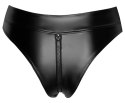 Noir - Seksowne Wysokie Majteczki Z Zamkiem W Kroczu Czarne XL Noir