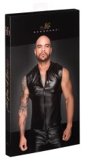 Noir - Stylowy Matowy Męski Bezrękawnik Z Kapturem Czarny 2XL Noir