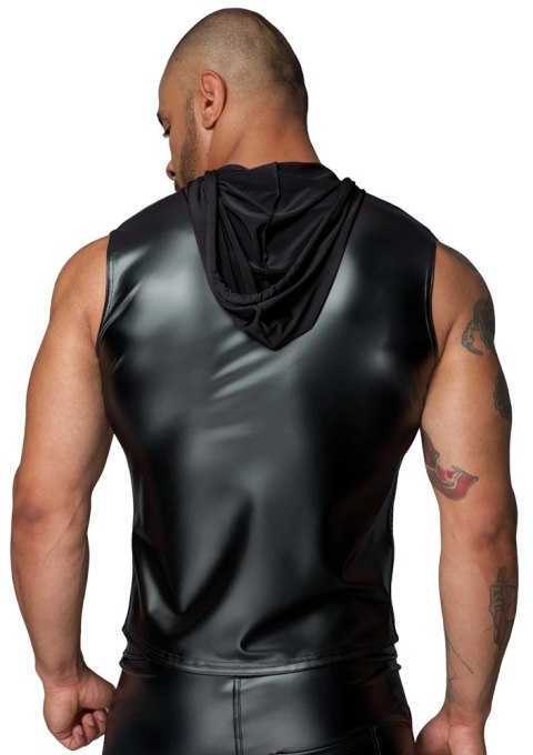 Noir - Stylowy Matowy Męski Bezrękawnik Z Kapturem Czarny 2XL Noir Noir - Stylowy Matowy Męski Bezrękawnik Z Kapturem Czarny 2XL Noir