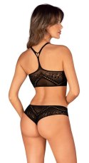 Obsessive - Czarny Komplecik Top I Stringi Bez Krocza Czarne K103 S-L Obsessive