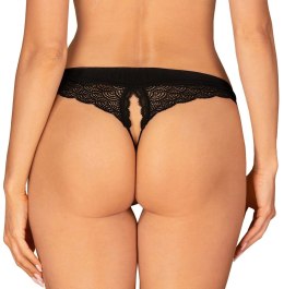 Obsessive - Seksowne Czarne Koronkowe Stringi Z Otwartym Kroczem Chemeris M/L Obsessive