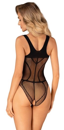 Obsessive - Seksowne Czarne Siateczkowe Body Bez Krocza B336 S-L Obsessive