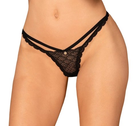 Obsessive - Seksowne Czarne Stringi Z Ozdobnym Paseczkiem Chemeris XL/2XL Obsessive Obsessive - Seksowne Czarne Stringi Z Ozdobnym Paseczkiem Chemeris XL/2XL Obsessive