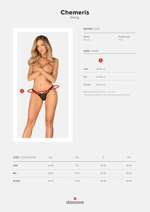 Obsessive - Seksowne Czarne Stringi Z Ozdobnym Paseczkiem Chemeris XL/2XL Obsessive Obsessive - Seksowne Czarne Stringi Z Ozdobnym Paseczkiem Chemeris XL/2XL Obsessive