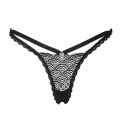 Obsessive - Seksowne Czarne Stringi Z Ozdobnym Paseczkiem Chemeris XL/2XL Obsessive