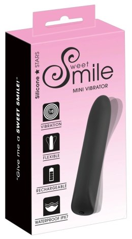 Sweet Smile - Mini Wibrator Czarny Silikonowy 12 cm Sweet Smile