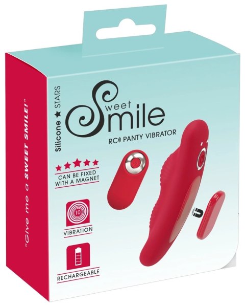 Sweet Smile -Wibrator Do Majtek Z Pilotem I Magnesem Antypoślizgowym Czerwony Sweet Smile Sweet Smile -Wibrator Do Majtek Z Pilotem I Magnesem Antypoślizgowym Czerwony Sweet Smile