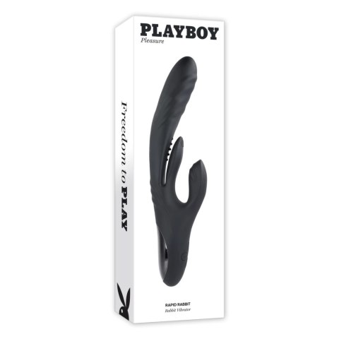 Playboy Pleasure - Wibrator potrójny króliczek Rapid - 10 prędkości Playboy Playboy Pleasure - Wibrator potrójny króliczek Rapid - 10 prędkości Playboy