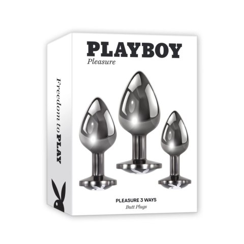 Playboy Pleasure - Zestaw korków analnych Pleasure 3 - 3 sztuki Playboy Playboy Pleasure - Zestaw korków analnych Pleasure 3 - 3 sztuki Playboy