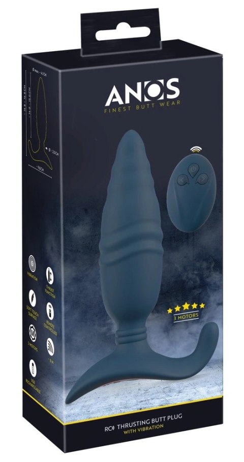 ANOS - Wibrujący Niebieski Stymulator Analny Z 3 Silnikami I 10 Trybami Wibracji + Pilot ANOS ANOS - Wibrujący Niebieski Stymulator Analny Z 3 Silnikami I 10 Trybami Wibracji + Pilot ANOS