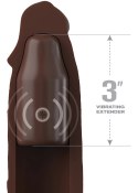 FXTE - Nakładka Na Penisa 66% Grubszy Penis + 7,6 CM Z Wibracjami Brązowy Fantasy X-Tensions Elite