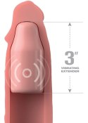 FXTE - Nakładka Na Penisa 66% Grubszy Penis + 7,6 CM Z Wibracjami Cielisty Fantasy X-Tensions Elite