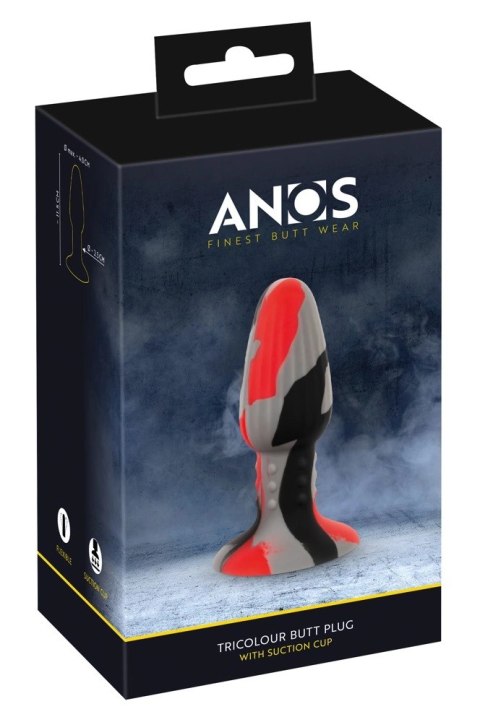 ANOS - Silikonowy Kolorowy Korek Analny Z Rowkami Do Stymulacji ANOS ANOS - Silikonowy Kolorowy Korek Analny Z Rowkami Do Stymulacji ANOS