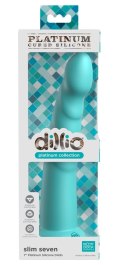 Dillio Platinum - Dildo Z Rowkami Stymulującymi I Żołędziem 19,7 cm Slim Seven Turkusowe Dillio Platinum