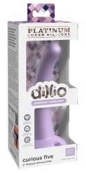 Dillio Platinum - Miękkie Silikonowe Dildo Zakrzywione Curious Five 14,6 cm Fioletowe Dillio Platinum