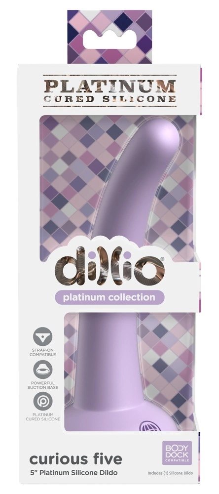 Dillio Platinum - Miękkie Silikonowe Dildo Zakrzywione Curious Five 14,6 cm Fioletowe Dillio Platinum Dillio Platinum - Miękkie Silikonowe Dildo Zakrzywione Curious Five 14,6 cm Fioletowe Dillio Platinum