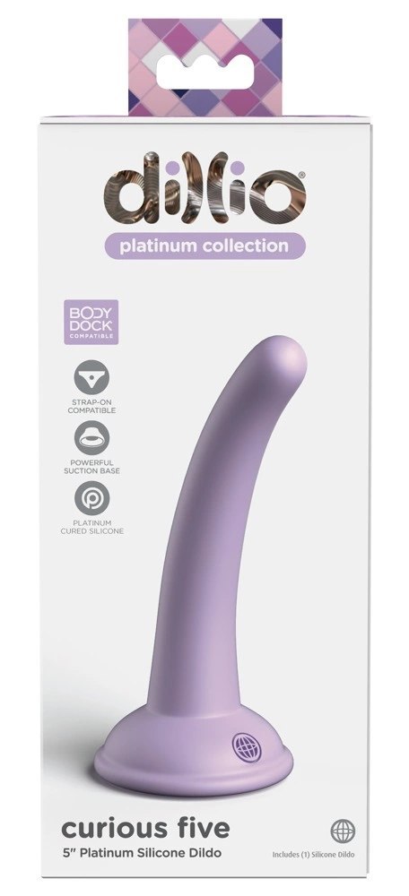 Dillio Platinum - Miękkie Silikonowe Dildo Zakrzywione Curious Five 14,6 cm Fioletowe Dillio Platinum Dillio Platinum - Miękkie Silikonowe Dildo Zakrzywione Curious Five 14,6 cm Fioletowe Dillio Platinum
