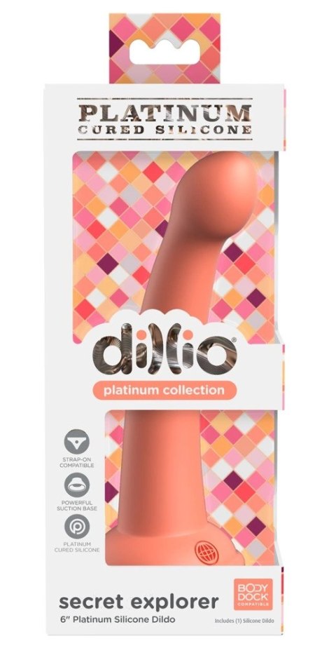 Dillio Platinum - Silikonowe Dildo Z Okrągłą Końcówką Secret Explorer 17,2 cm Pomarańczowe Dillio Platinum Dillio Platinum - Silikonowe Dildo Z Okrągłą Końcówką Secret Explorer 17,2 cm Pomarańczowe Dillio Platinum