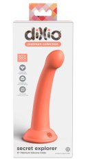Dillio Platinum - Silikonowe Dildo Z Okrągłą Końcówką Secret Explorer 17,2 cm Pomarańczowe Dillio Platinum