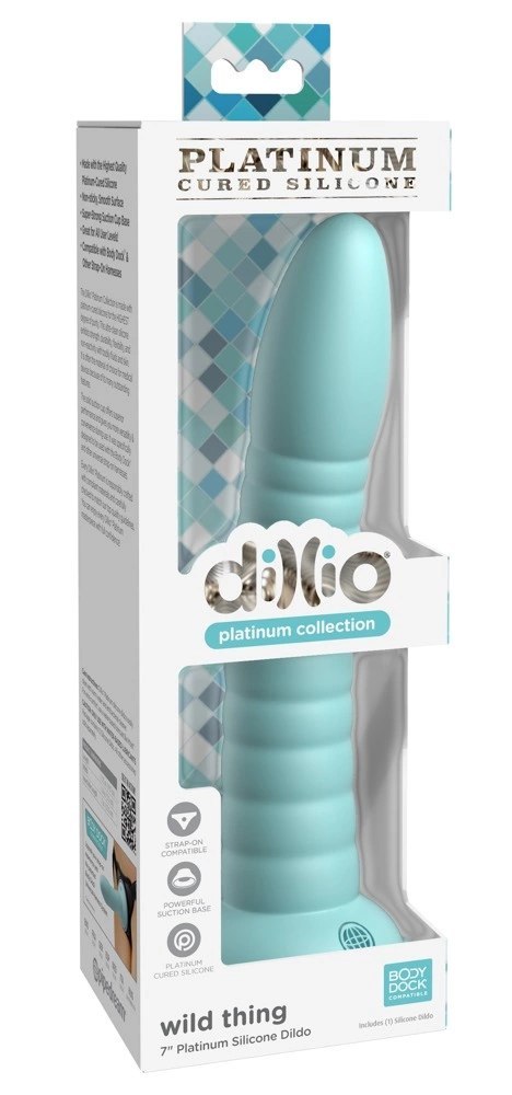 Dillio Platinum - Silikonowe Zakrzywione Dildo Z Rowkami 19,7 cm Wild Thing Turkusowe Dillio Platinum Dillio Platinum - Silikonowe Zakrzywione Dildo Z Rowkami 19,7 cm Wild Thing Turkusowe Dillio Platinum