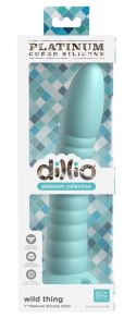 Dillio Platinum - Silikonowe Zakrzywione Dildo Z Rowkami 19,7 cm Wild Thing Turkusowe Dillio Platinum