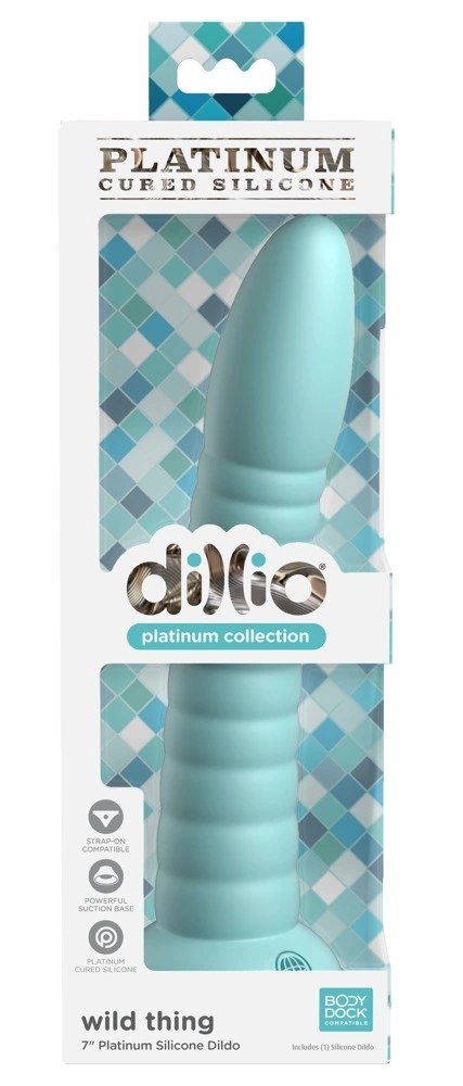 Dillio Platinum - Silikonowe Zakrzywione Dildo Z Rowkami 19,7 cm Wild Thing Turkusowe Dillio Platinum Dillio Platinum - Silikonowe Zakrzywione Dildo Z Rowkami 19,7 cm Wild Thing Turkusowe Dillio Platinum
