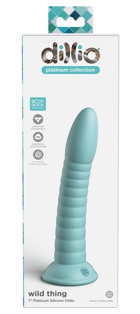 Dillio Platinum - Silikonowe Zakrzywione Dildo Z Rowkami 19,7 cm Wild Thing Turkusowe Dillio Platinum Dillio Platinum - Silikonowe Zakrzywione Dildo Z Rowkami 19,7 cm Wild Thing Turkusowe Dillio Platinum