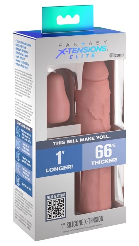 FXTE - Nakładka Na Penisa 66% Grubszy Penis + 5,1 CM Cielisty Fantasy X-Tensions Elite FXTE - Nakładka Na Penisa 66% Grubszy Penis + 5,1 CM Cielisty Fantasy X-Tensions Elite