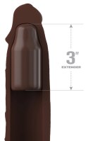 FXTE - Nakładka Na Penisa 66% Grubszy Penis Z Pierścieniem + 8,9 CM Brązowy Fantasy X-Tensions Elite