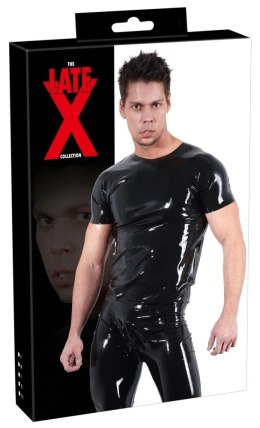 LATE X - Czarna Klasyczna Lateksowa Koszulka Unisex L Late X
