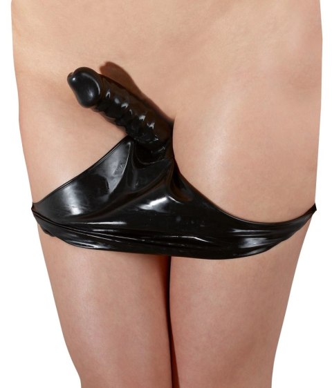 LATE X - Lateksowe Majteczki Z Dildo W Kroczu Czarne XL Late X LATE X - Lateksowe Majteczki Z Dildo W Kroczu Czarne XL Late X