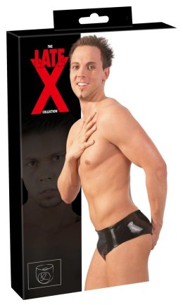 LATE X - Lateksowe Męskie Slipy Z Dildem Analnym Czarne M/L Late X