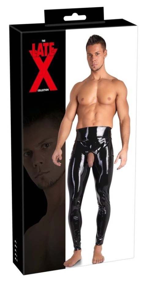 LATE X - Obcisłe Lateksowe Legginsy Z Otworem Na Penisa I Jądra Czarne 2XL Late X LATE X - Obcisłe Lateksowe Legginsy Z Otworem Na Penisa I Jądra Czarne 2XL Late X