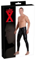 LATE X - Seksowne Lateksowe Męskie Legginsy Z Osłoną Na Penisa I Jądra Czarne XL Late X