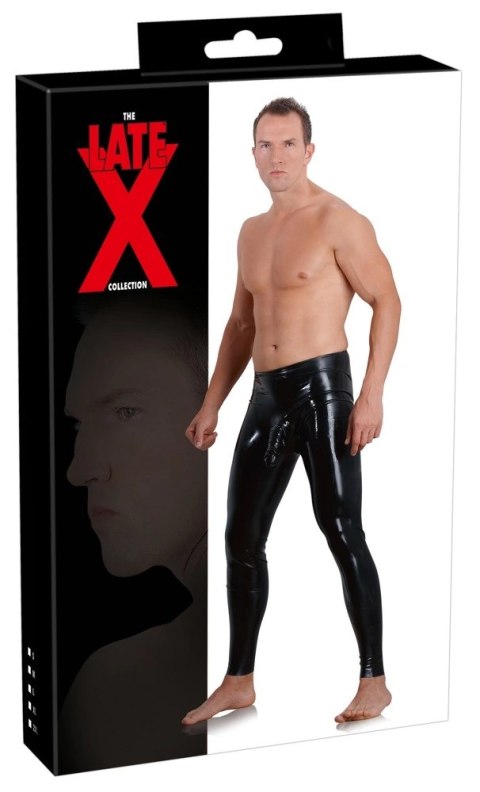LATE X - Seksowne Lateksowe Męskie Legginsy Z Osłoną Na Penisa I Jądra Czarne L Late X LATE X - Seksowne Lateksowe Męskie Legginsy Z Osłoną Na Penisa I Jądra Czarne L Late X