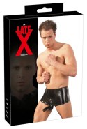 LATE X - Seksowne Obcisłe Spodenki Z Osłoną Na Penisa I Jądra Czarne L/XL Late X